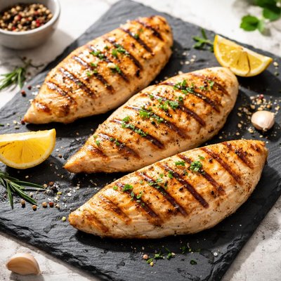 Thin grilled chicken breast