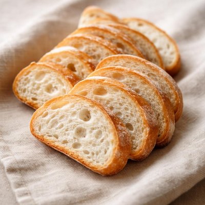Thin sliced baguette