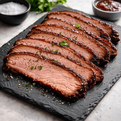 Thin sliced brisket