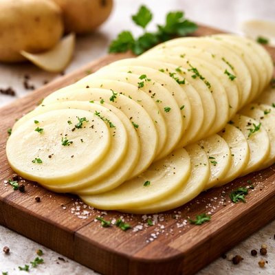 Thin sliced potato