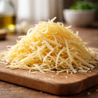 Thin stripes of cheese