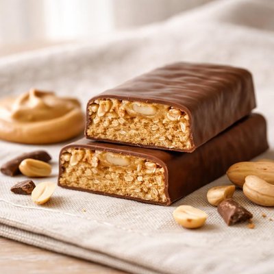 Think peanut butter protein bar