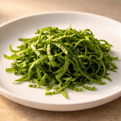 Thinly sliced fresh thai basil leaves
