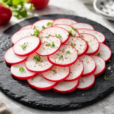 Thinly sliced radish