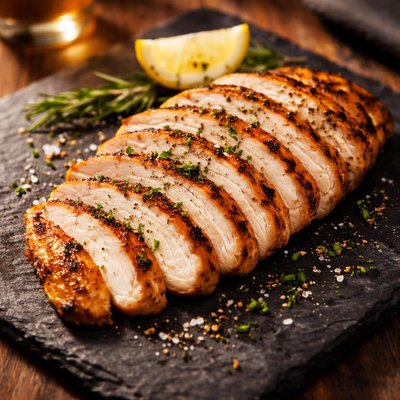 Pollo arrostito affettato sottilmente