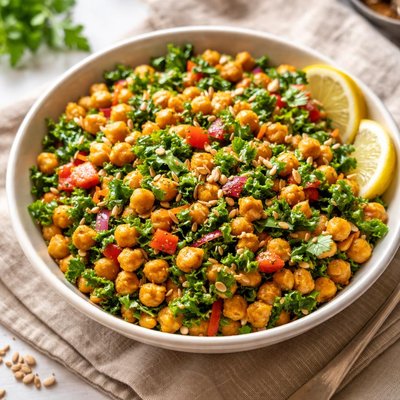 Thistle currieed chickpea salad with garbanzo beans