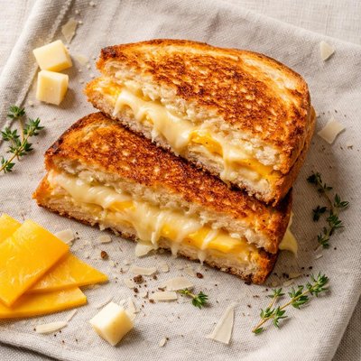 Three cheese grilled cheese