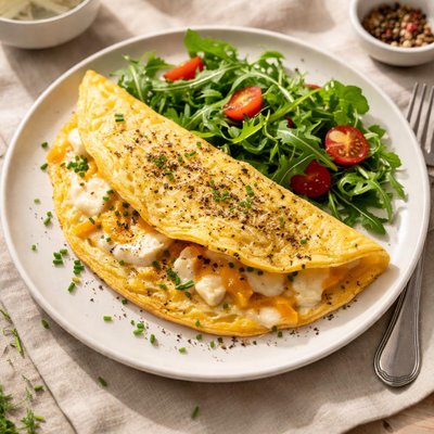 Three cheese omelette