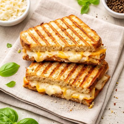 Three cheese panini