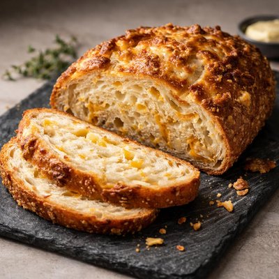 Three cheese sourdough bread