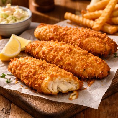 Three chicken express fish fillets