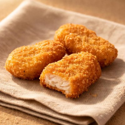 Three chicken nuggets