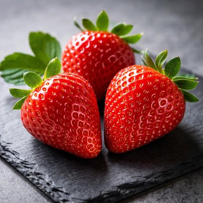 Three large strawberries