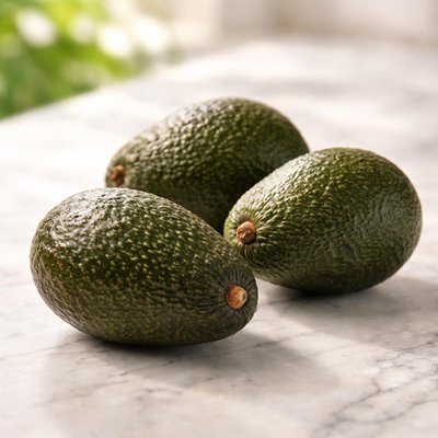 Three small avocados