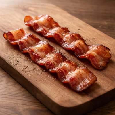 Three strips of bacon