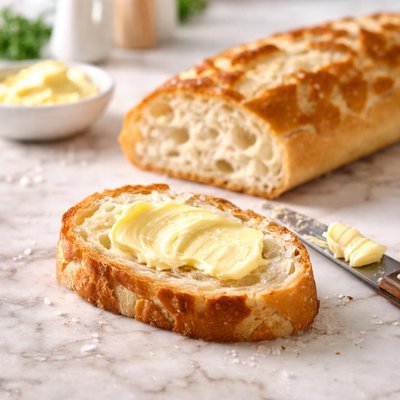 老虎面包法棍片配黄油