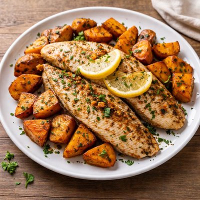 Tilapia no forno com batata doce