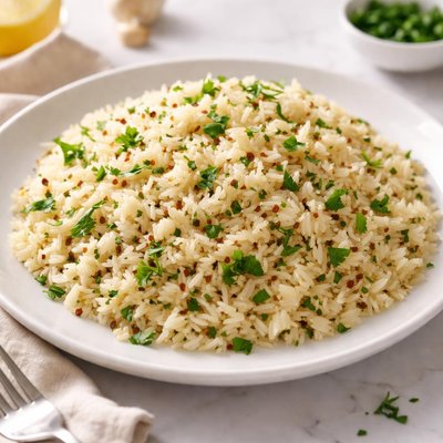 Arroz largo en grano con ajo y hierbas para microondas Tilda
