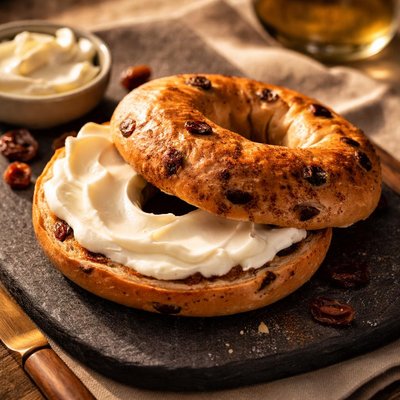 Tim horton cinnamon rasin bagel wirh cheese