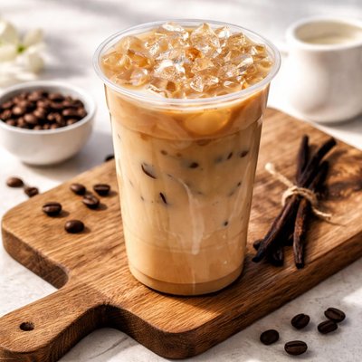 Tim hortons large vanilla iced coffee