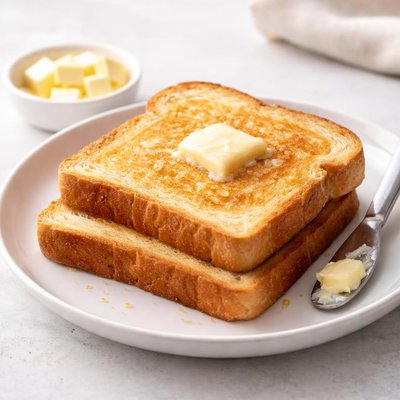 Toast italian white bread with butter