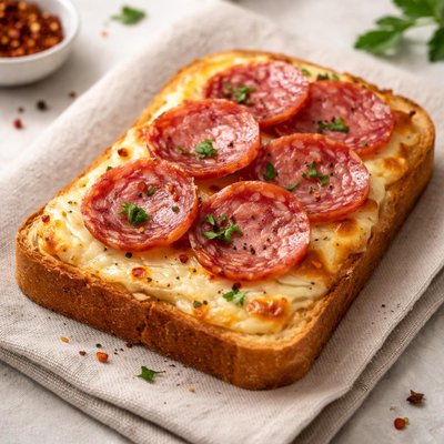 Toast salami cheese