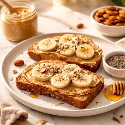 Toast with almond butter