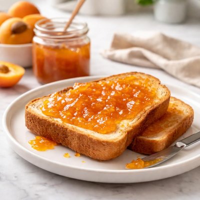 Toast with apricot jam