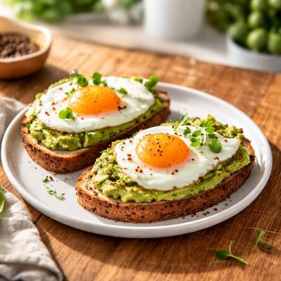 Toast with avocado and egg