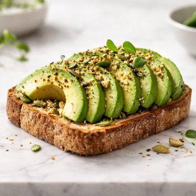 Toast with avocado and seeds