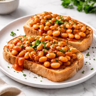 Toast with baked beans