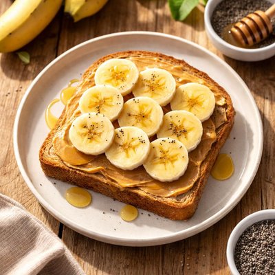 Toast with banana and honey