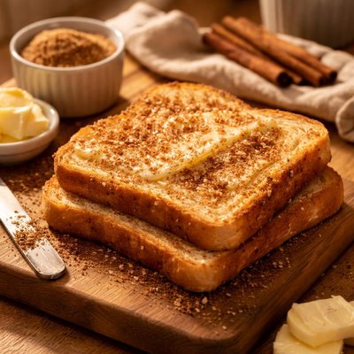 Toast with butter and cinnamon