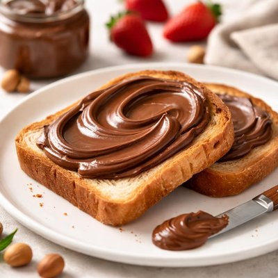Toast with chocolate spread