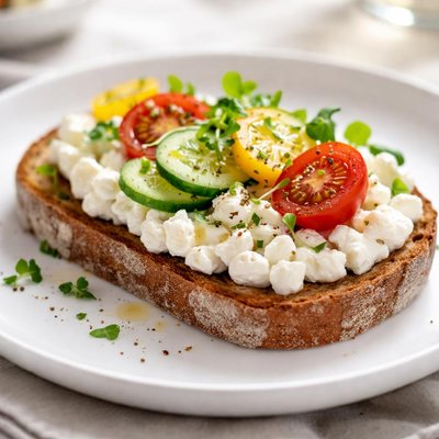 Toast with cottage cheese