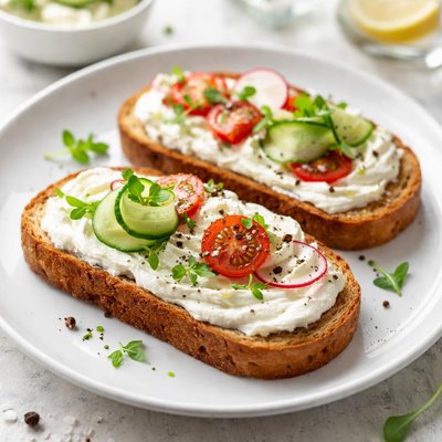 Toast with cream cheese