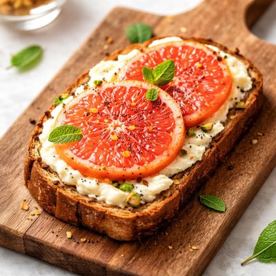 Toast with grapefruit slice
