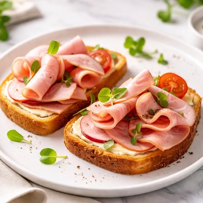 Toast with ham