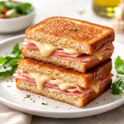 Toast with ham and cheese