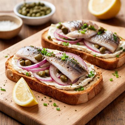 Toast with herring