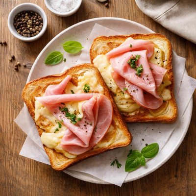 Tostada con jamón y queso