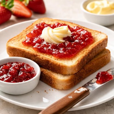 Toast with jam and butter