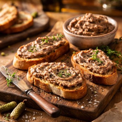 Toast with liver pate