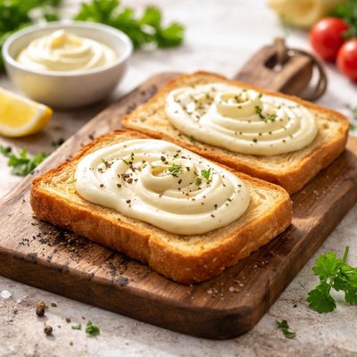 Tostada con mayonesa