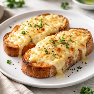 Toast with melted cheese