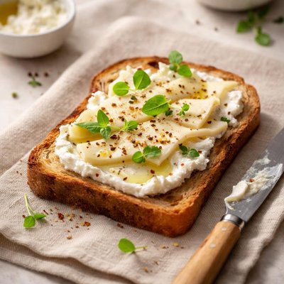 Toast with spread and cheese