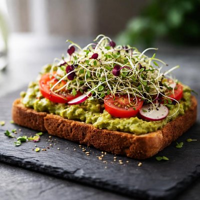 Toast with sprouts