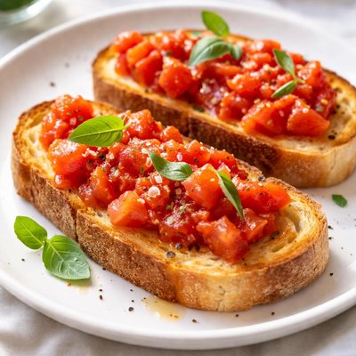 Toast with tomato sauce