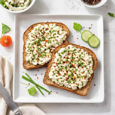 Toast with vegetable cream cheese