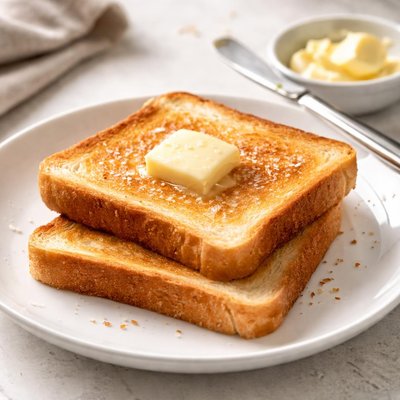 Toasted bread with butter